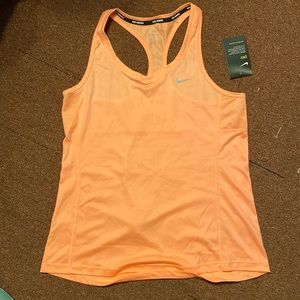 Womens nike running miler tank top bright peach size M
